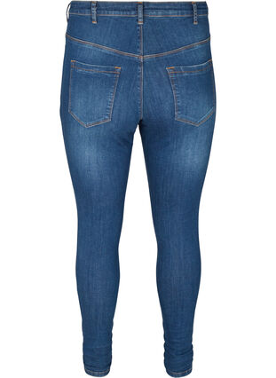 Superslim Amy jeans med hög midja, Blue denim, Packshot image number 1