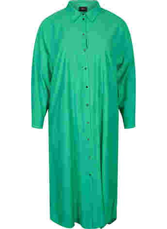 Enfärgad skjortklänning med slits i viskos