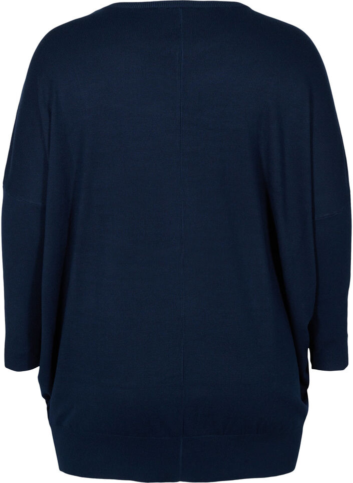 Stickad blus, Navy Blazer, Packshot image number 1