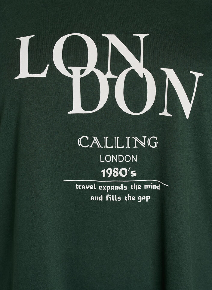 T-shirt med tryck, Gr&ouml;n, Packshot image number 2