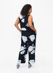 Ärmlös jumpsuit i viskos, Black Big Flower AOP, Model image number 1