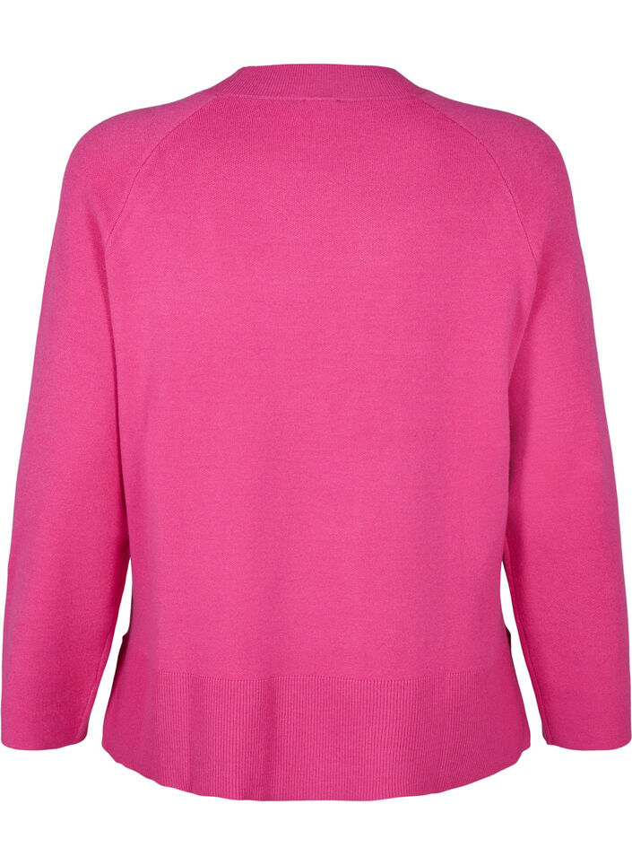 Pullover i viskosblandning, med slits i sidan	, Raspberry Rose, Packshot image number 1