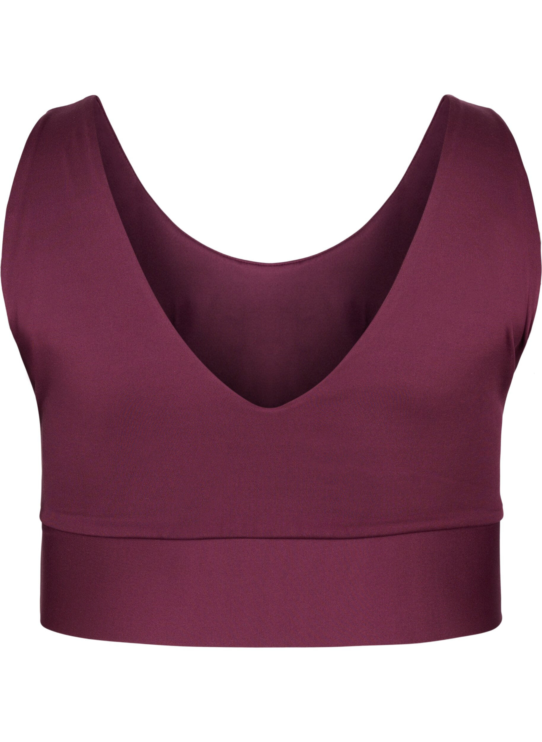Zizzi CORE, MID SUPPORT SPORTS BRA - Sport-bh med v-rygg, Fig, Packshot image number 1