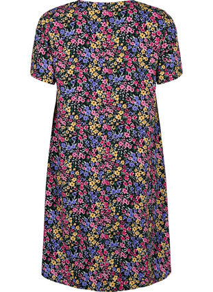 FLASH - V-ringad klänning med blommigt tryck, Multi Flower, Packshot image number 1