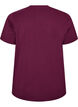 T-shirt med blombroderi och strasstenar, Lila, Packshot image number 1