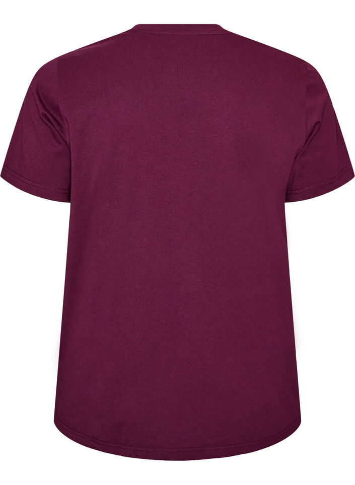 T-shirt med blombroderi och strasstenar, Lila, Packshot image number 1