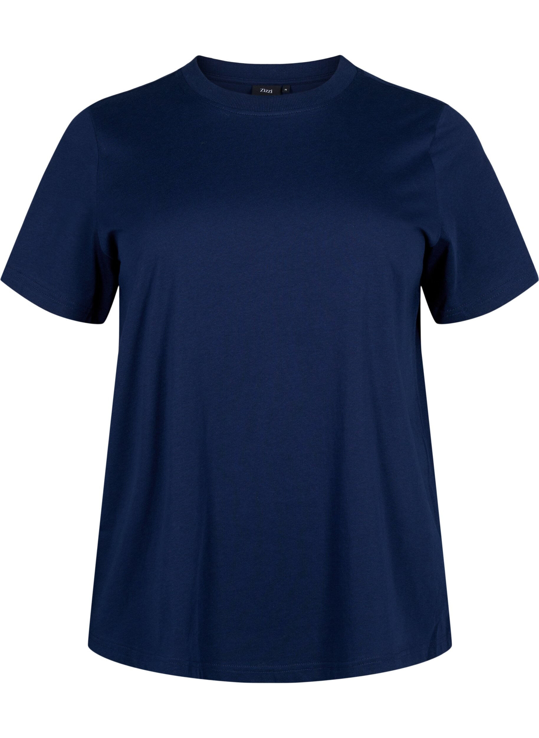Enkel t-shirt i bomull med rund halsringning