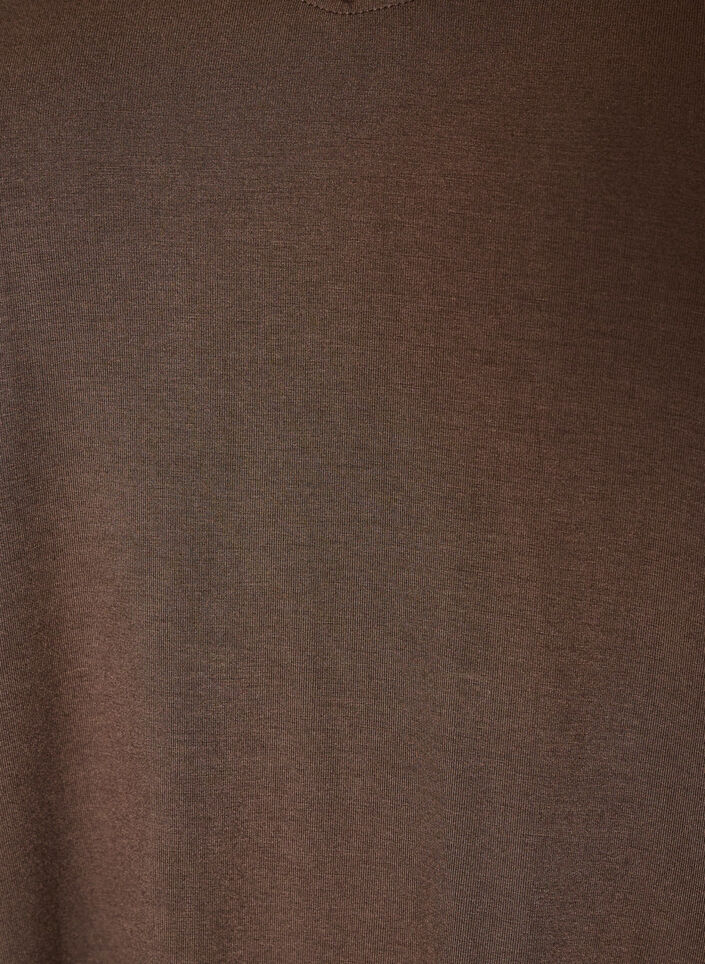 Bas-t-shirt med v-ringning i viskos, Brun, Packshot image number 2
