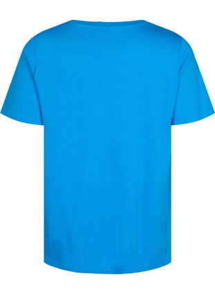 A-linjeskuren t-shirt med korta ärmar, French Blue, Packshot image number 1