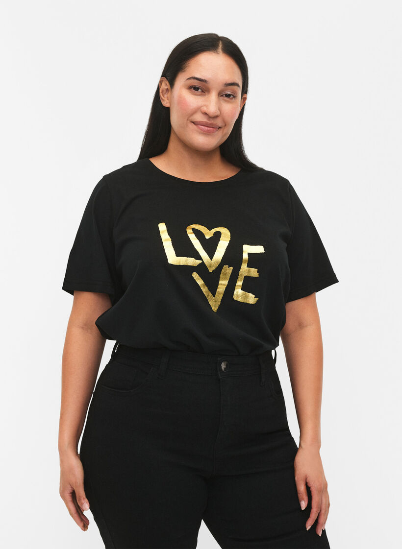 FLASH - 2-pack t-shirt med motiv, Black/Port Royale , Model image number 0