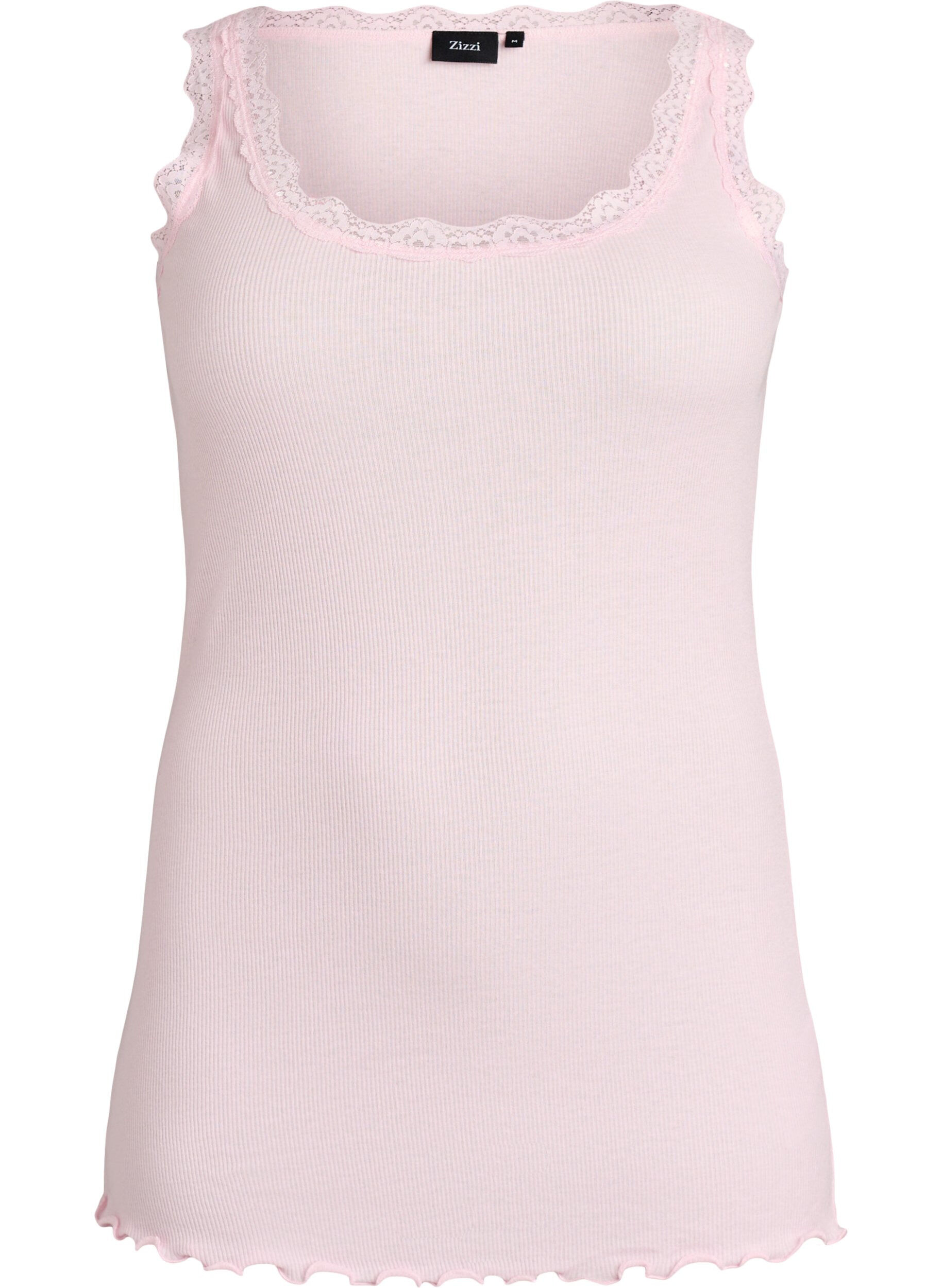 ZizziTopp med spetskant, Rosa, Packshot image number 0