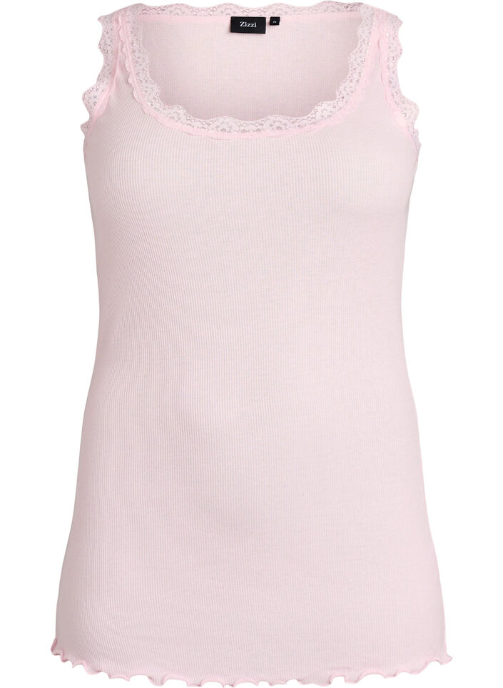 Topp med spetskant, Rosa, Packshot image number 0