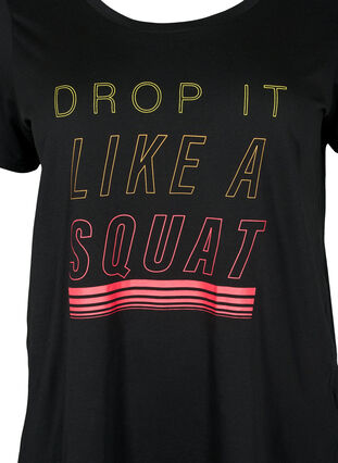 Sport t-shirt med tryck, Black w. Drop It, Packshot image number 2