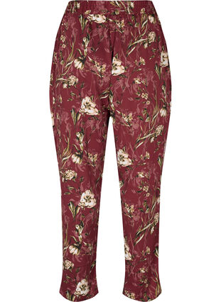 Pyjamasbyxor med tryck, Cabernet Flower Pr., Packshot image number 1