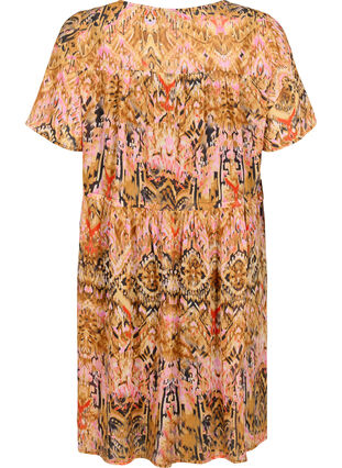 V-ringad kort klänning med tryck, Colorful Ethnic, Packshot image number 1