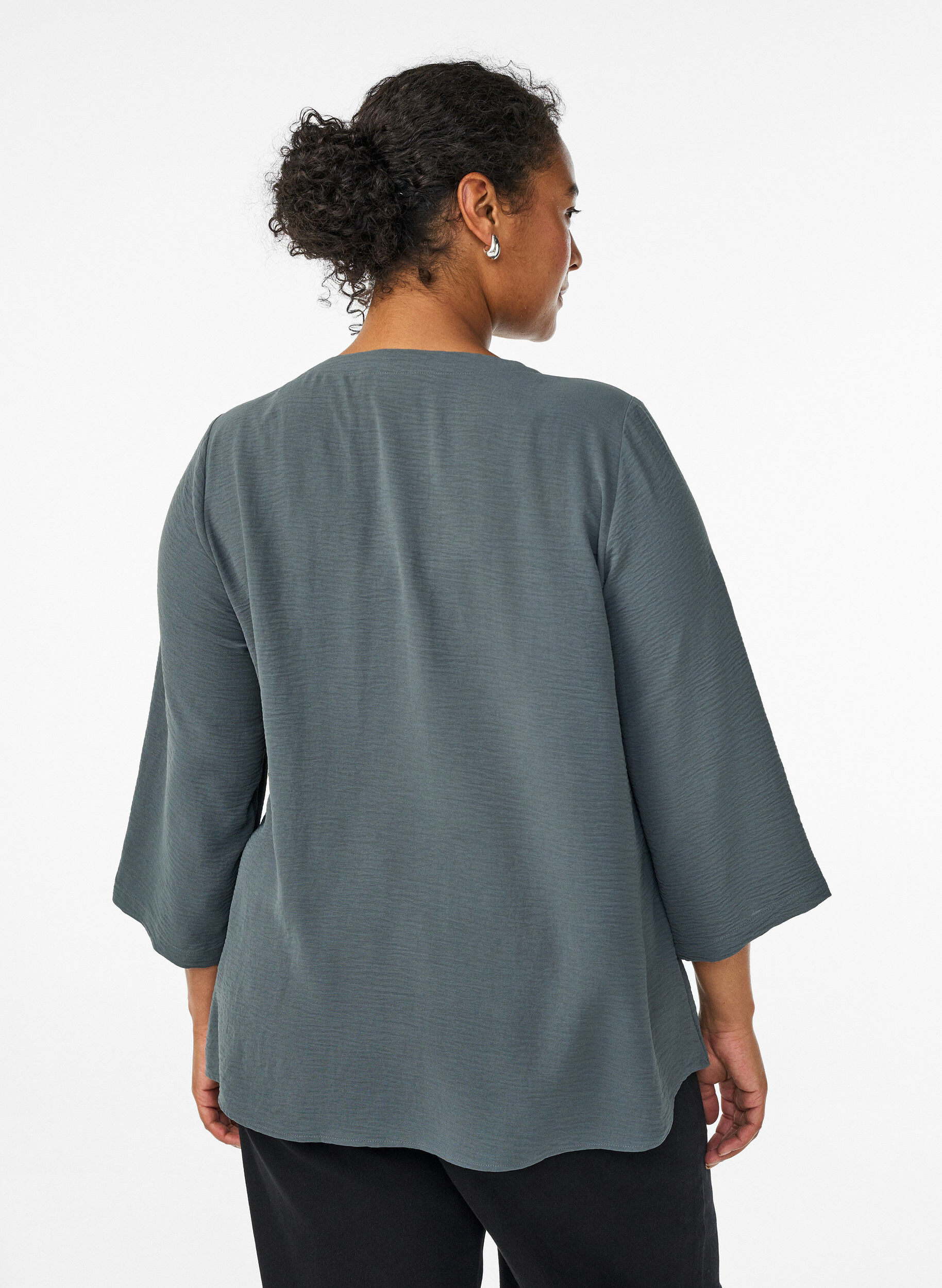 ZizziBlus med 3/4-&auml;rm, Gr&ouml;n, Model image number 2
