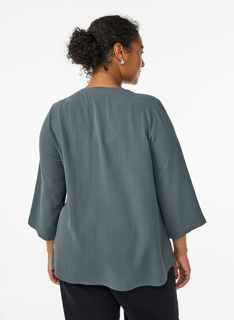 Blus med 3/4-&auml;rm, Gr&ouml;n, Model image number 2