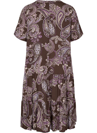 Kortärmad viskosklänning med mönster, Bracken Paisley, Packshot image number 1