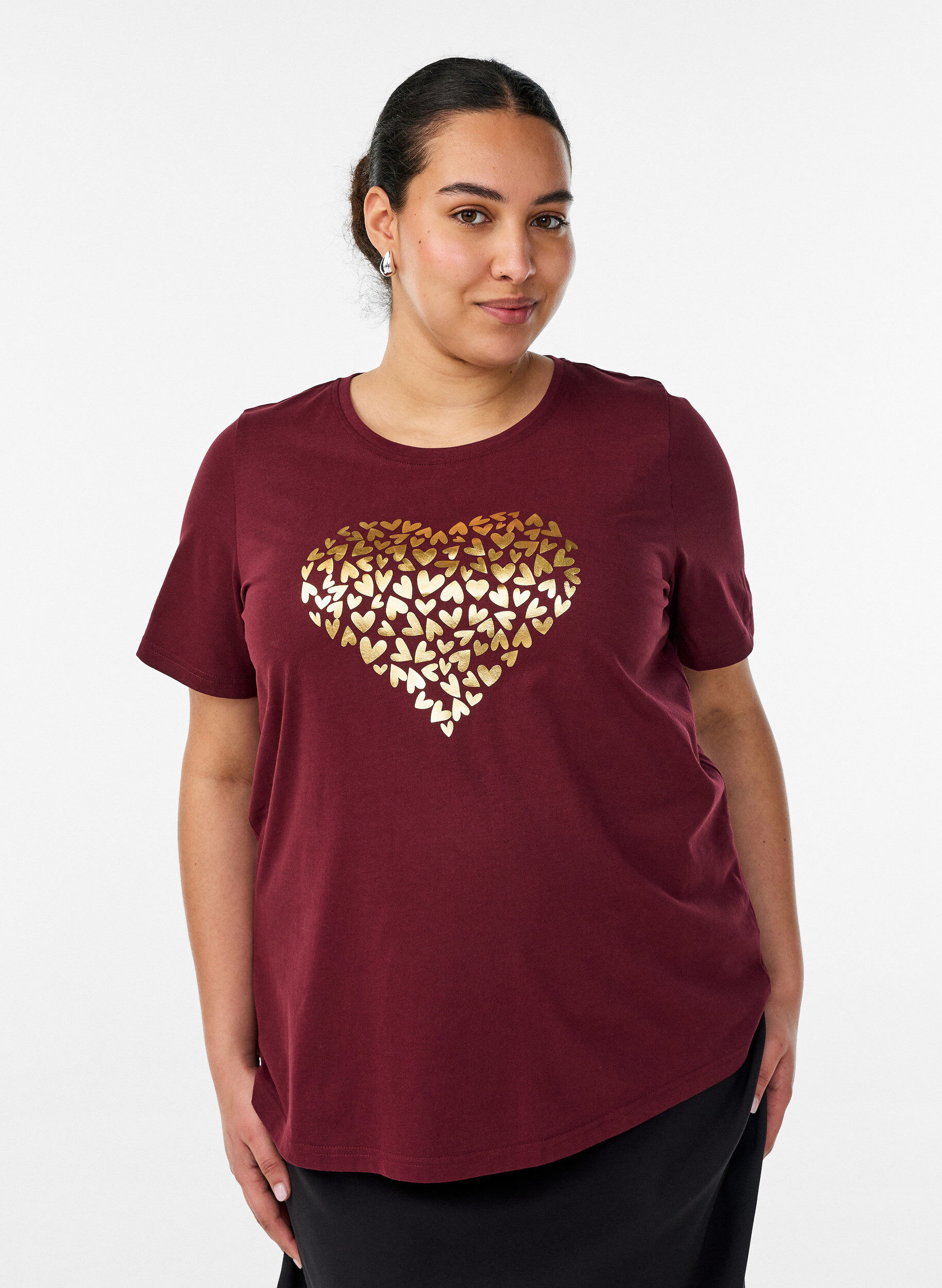 T-shirt med tryck, R&ouml;d, Model