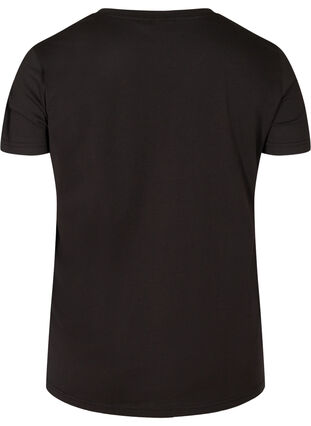 T-shirt i bomull med nitar, Black, Packshot image number 1