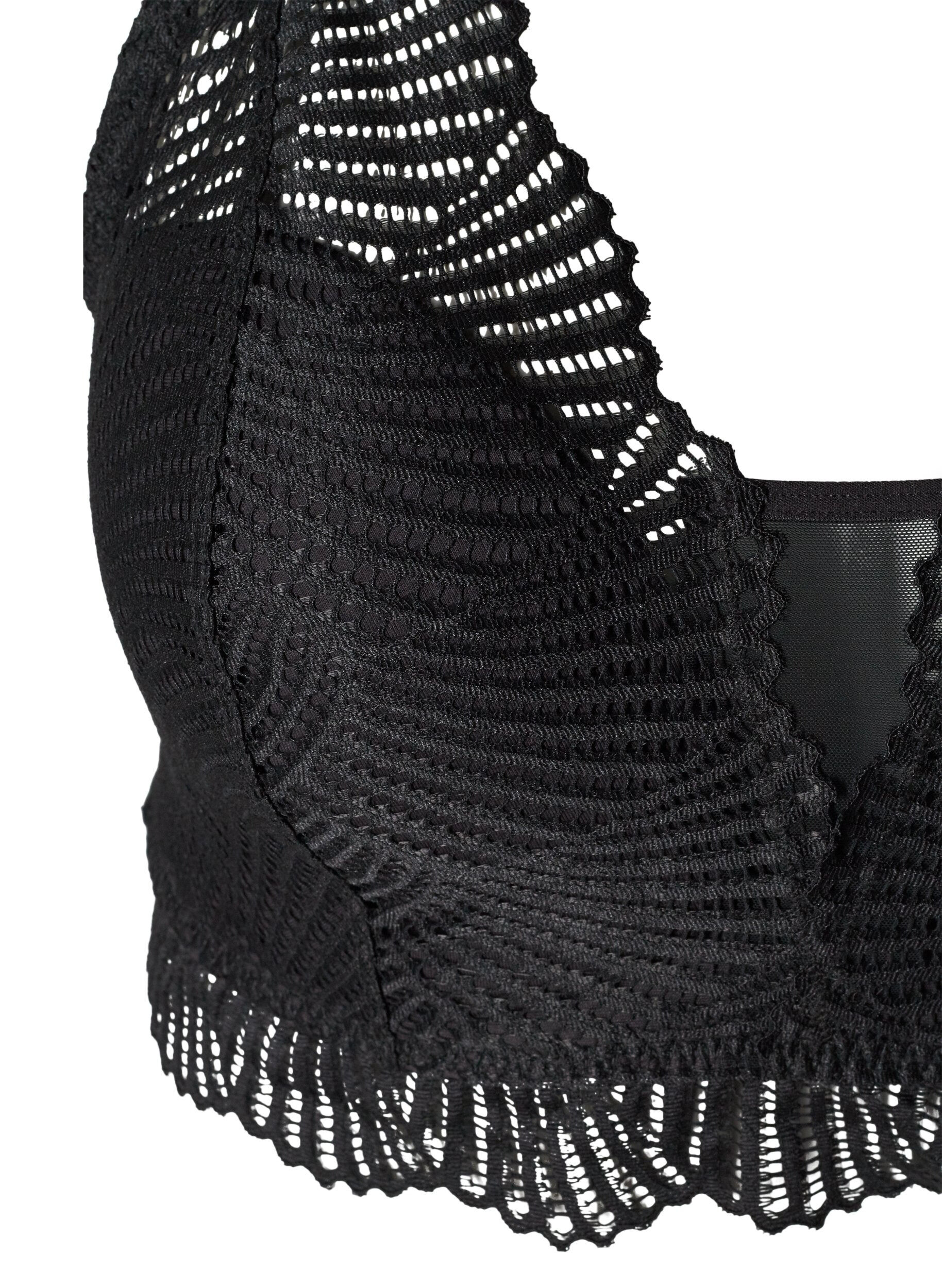 Zizzi Spets-bh med mjuk vaddering, Black, Packshot image number 2