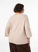 Stickad blus med sm&aring; broderade motiv, Beige, Model image number 2