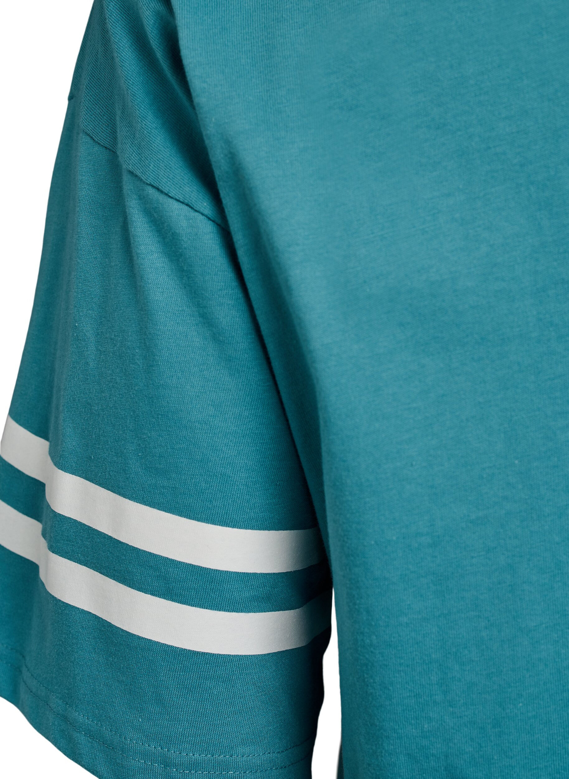 Zizzi Sportig oversized college-t-shirt, Bl&aring;, Packshot image number 3