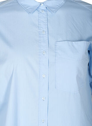 Lång bomullsskjorta med bröstficka, Blue Heron, Packshot image number 2