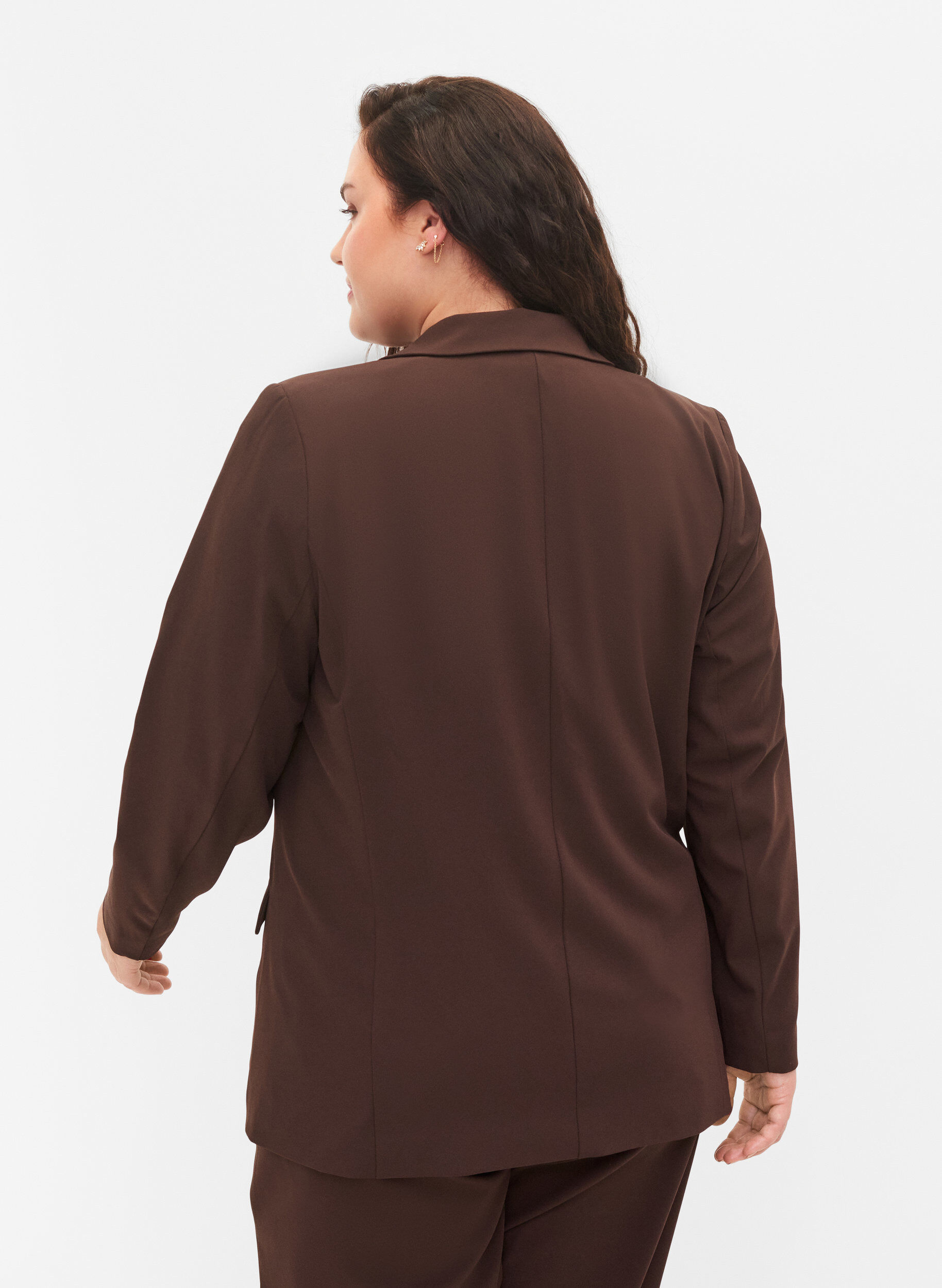 Zizzi Klassisk blazer med fickor, Java, Model image number 1