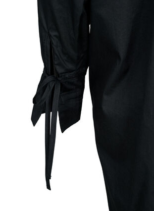 Långärmad spetsblus med kroppsnära passform, Black, Packshot image number 3
