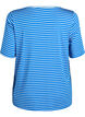 T-shirt i TENCEL&trade; Lyocell med r&auml;nder, Bl&aring;, Packshot image number 1