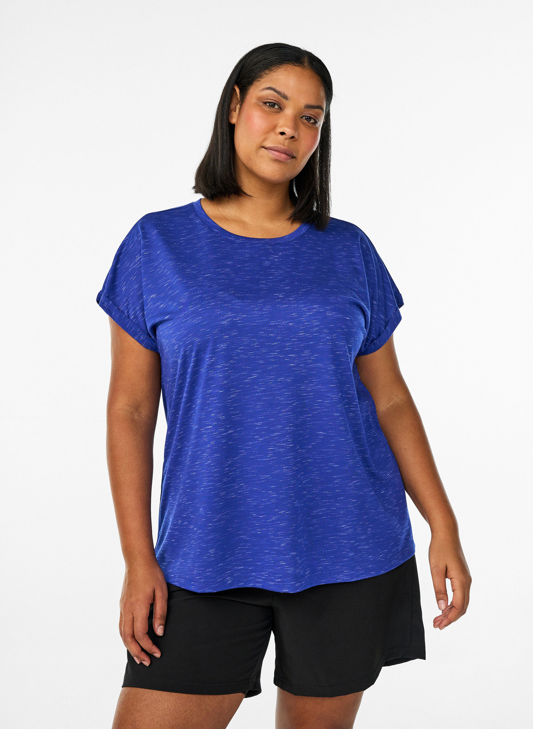 L&ouml;s tr&auml;ningst-shirt med korta &auml;rmar, Lila, Model