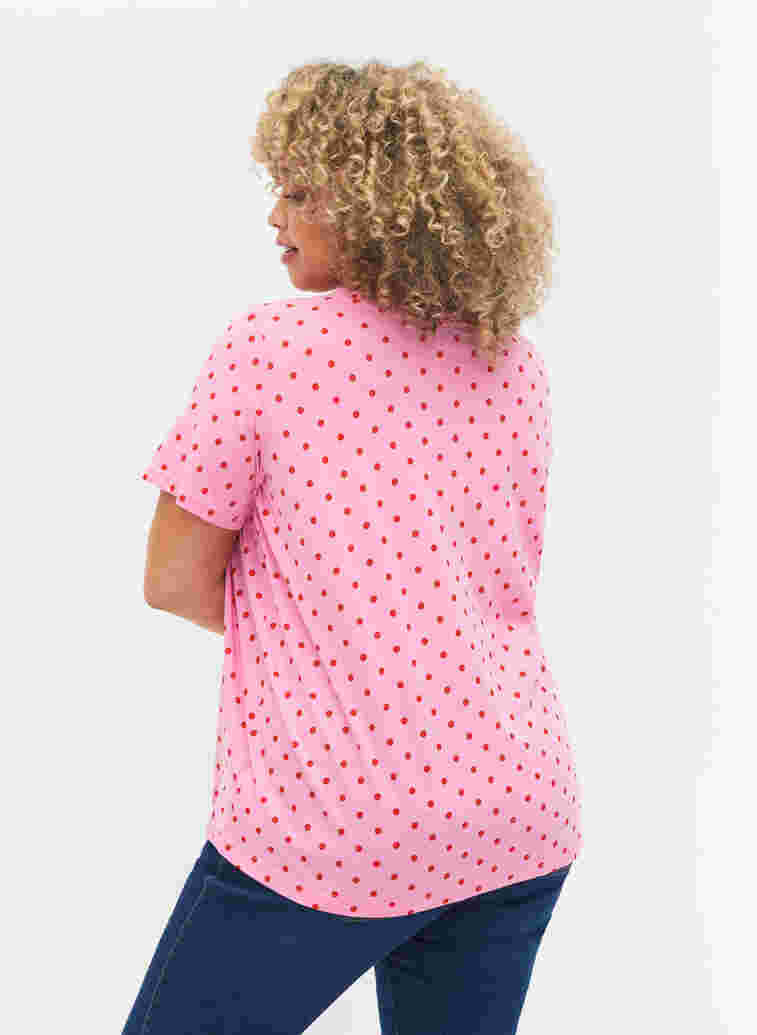 Prickig t-shirt i bomull, Prism Pink W. Dot, Model image number 1