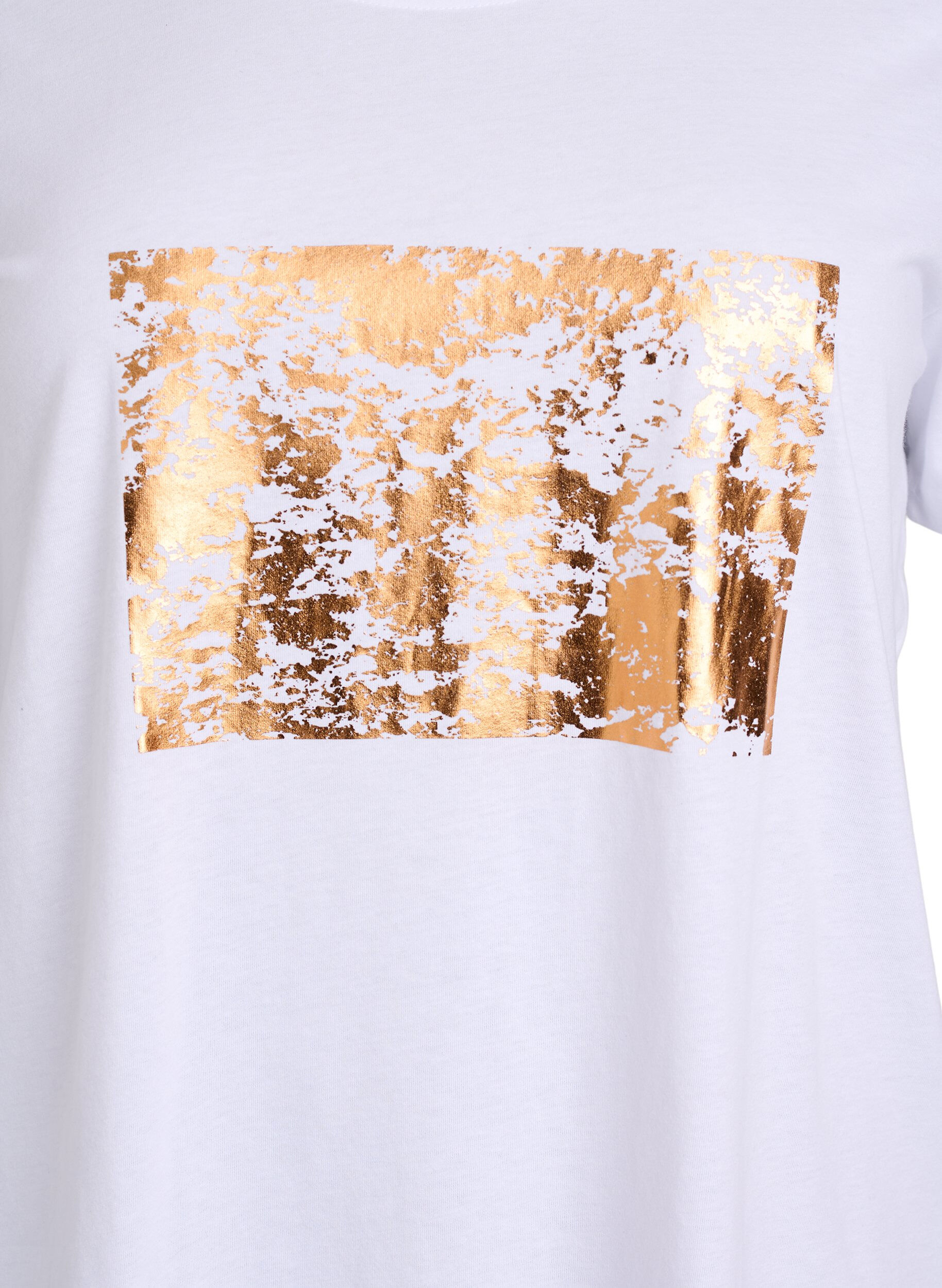 Zizzi FLASH - T-shirt med tryck, Vit, Packshot image number 2
