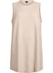 Kort &auml;rml&ouml;s stickad kl&auml;nning, Beige, Packshot image number 0