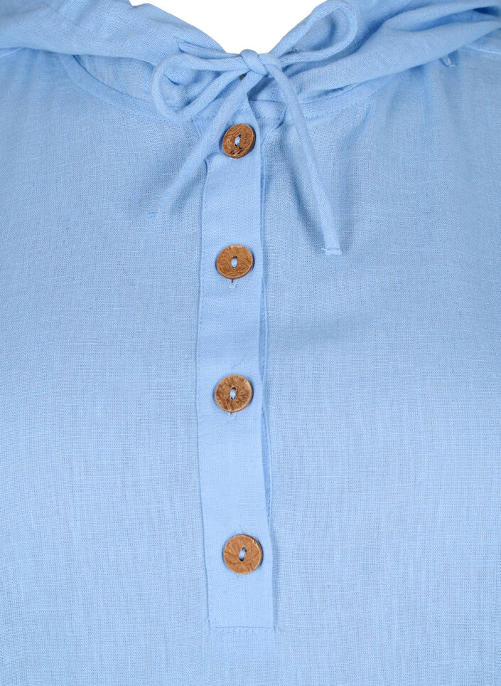 Tunika med huva i bomull och linne, Serenity, Packshot image number 2