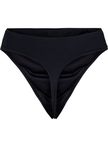 Bikinitrosa med string och normal midjehöjd, Black, Packshot image number 1