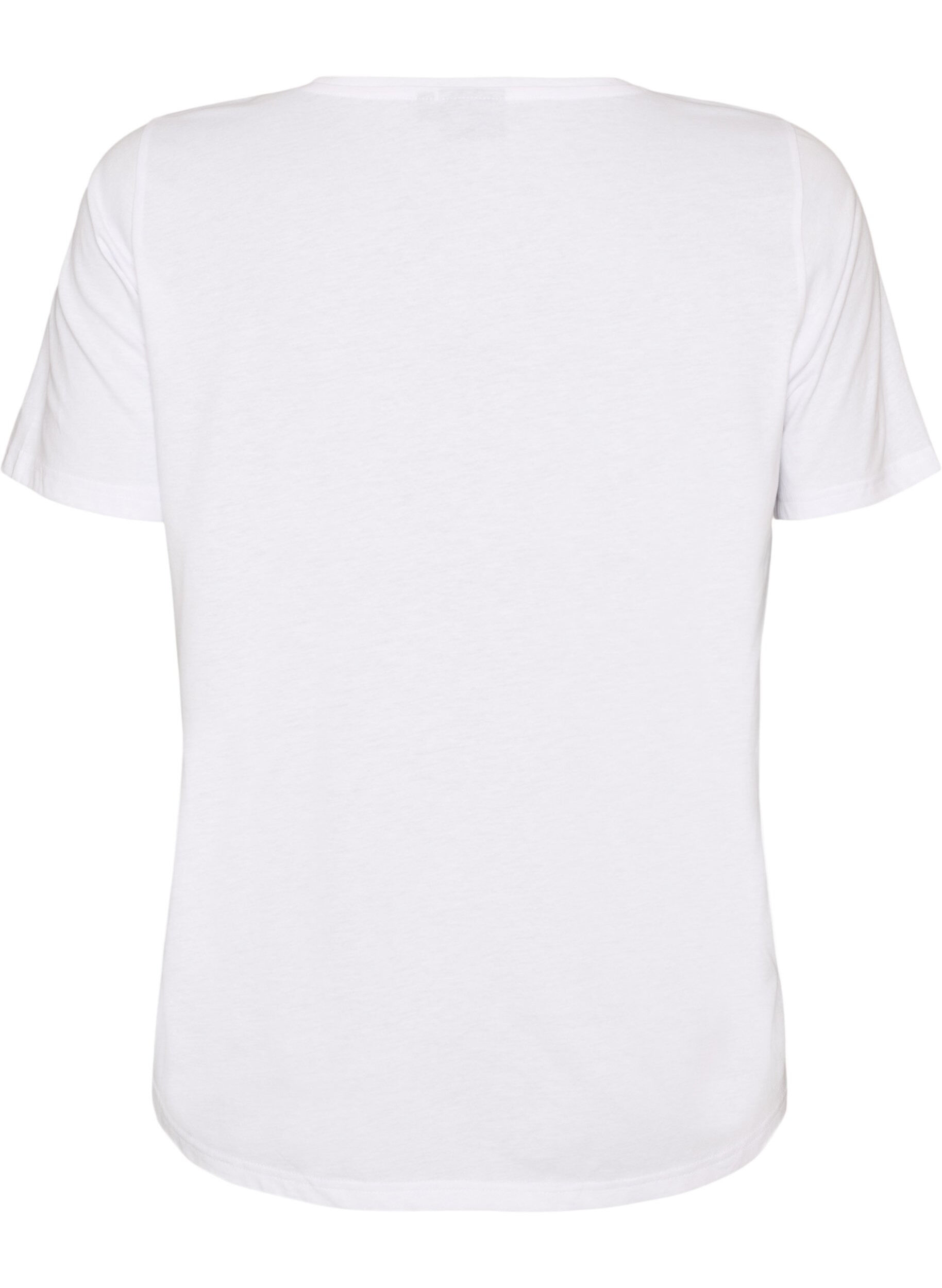 ZizziT-shirt med tryck, Vit, Packshot image number 1