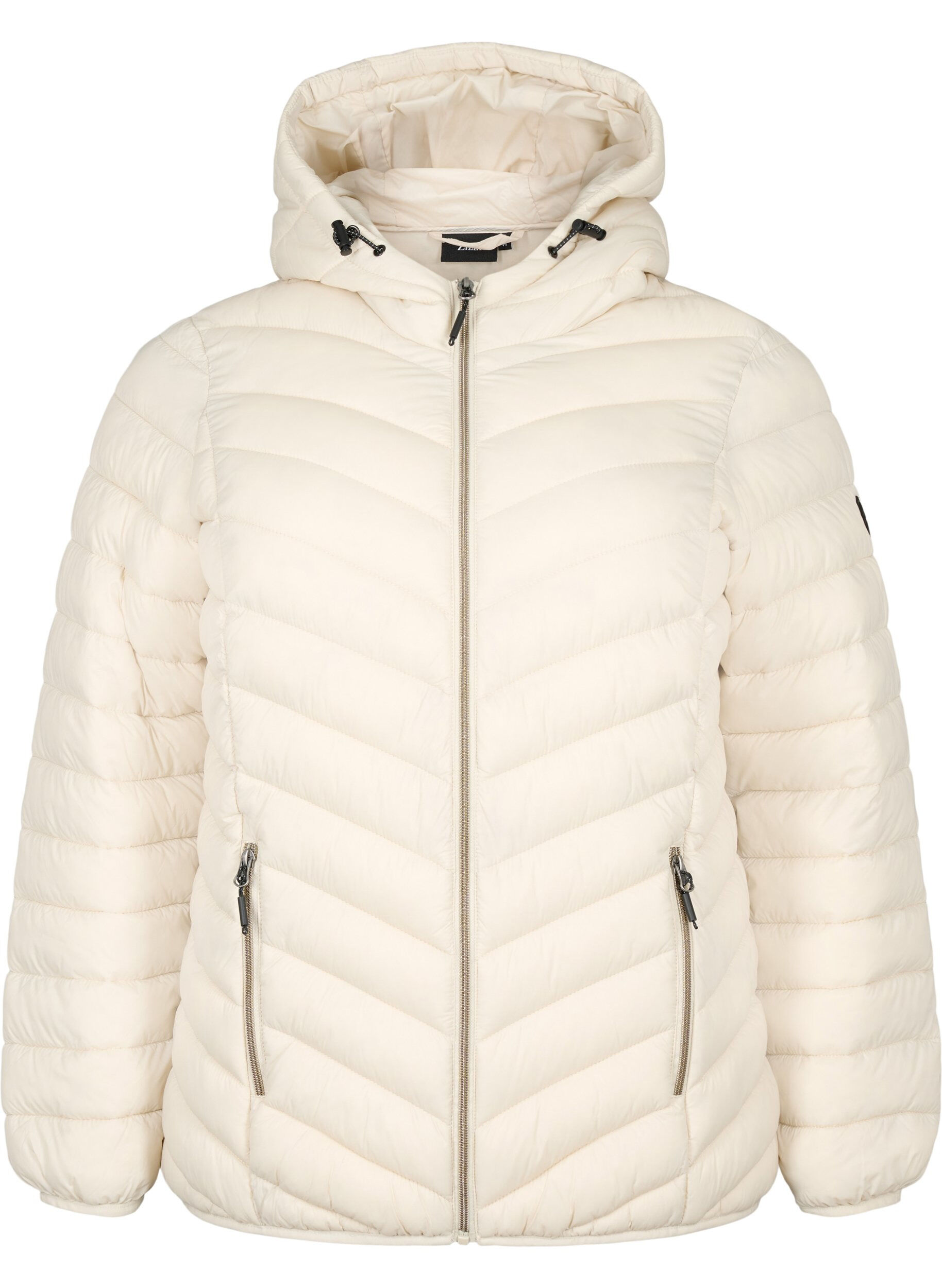 ZizziL&auml;ttviktsjacka med huva, Beige, Packshot image number 0