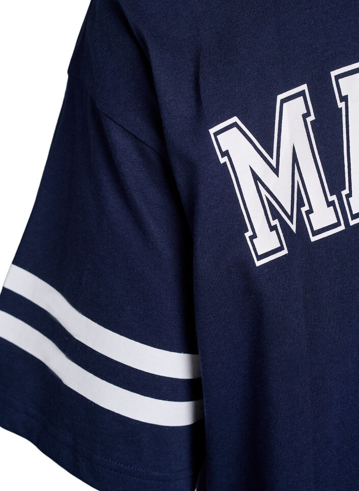 Kort t-shirtkl&auml;nning med sportiga detaljer, Bl&aring;, Packshot image number 4