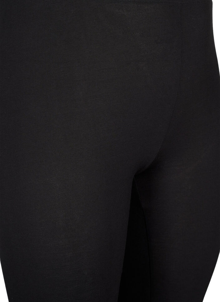 Leggings med 3/4-längd i viskos med rosett, Black, Packshot image number 2