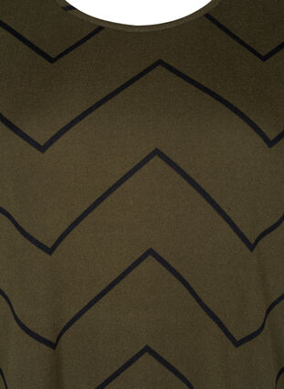 Blomstrete bluse med lange ermer, Army Zig Zag, Packshot image number 2