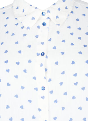 Skjortblus med trekvartsärmar, Bright White Heart, Packshot image number 2