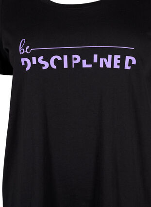  T-shirt till träning med print, Black w. Disciplined, Packshot image number 2
