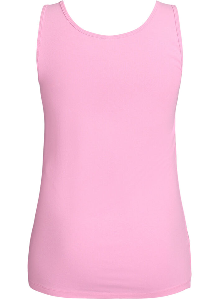 Solid f&auml;rg bas topp i bomull, Rosa, Packshot image number 1