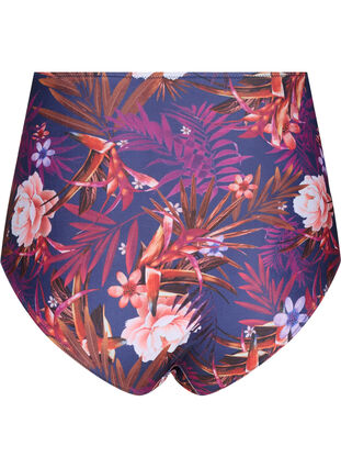Blommig bikiniunderdel med hög midja, Purple Flower, Packshot image number 1