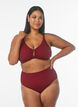 Bikinitrosa med h&ouml;g midja och struktur, R&ouml;d, Model image number 0