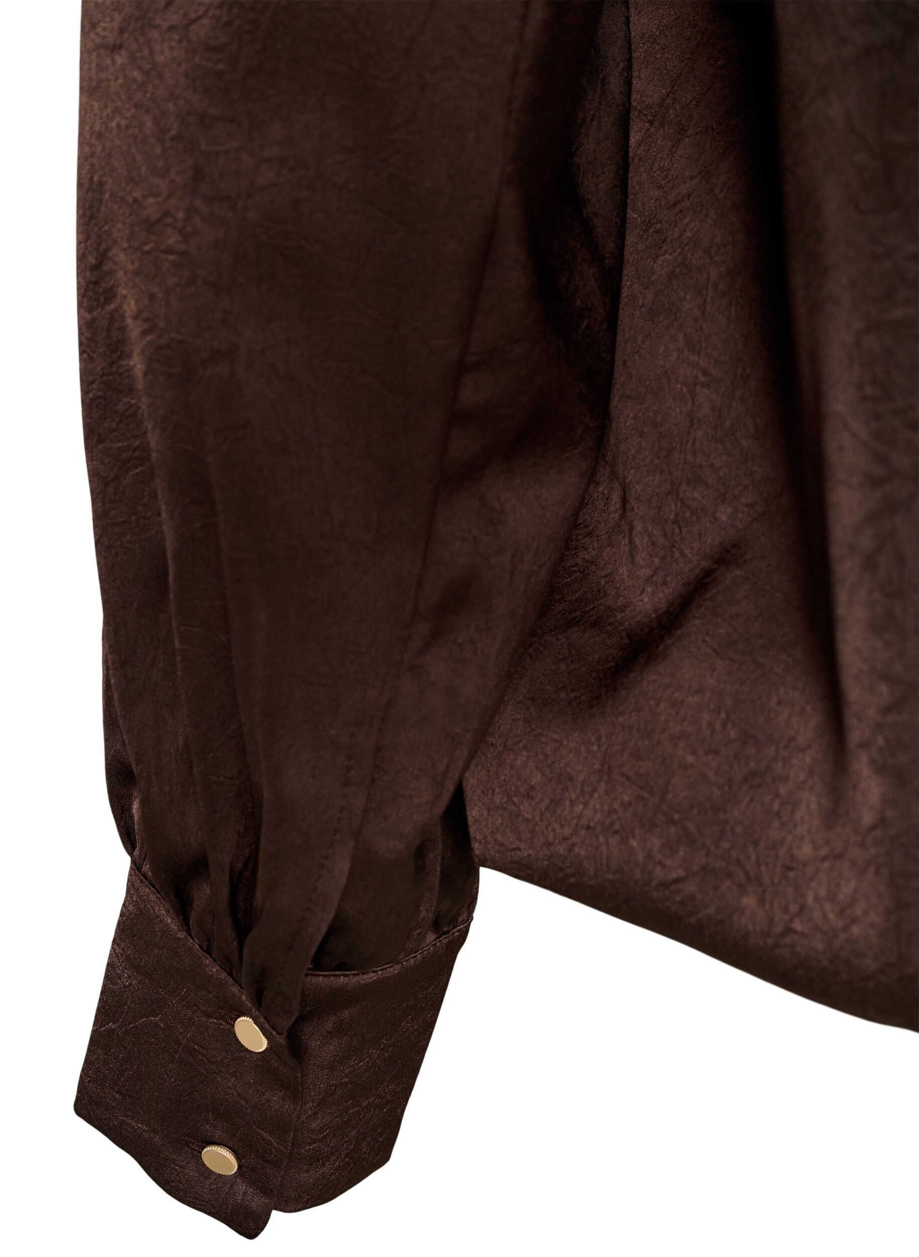 ZizziBlus i satinlook med ballongform, Brun, Packshot image number 3