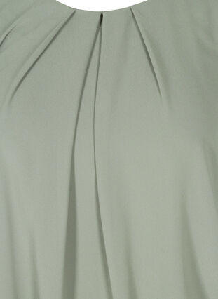 Kort blus med lösa ärmar i mesh, Agave Green, Packshot image number 2