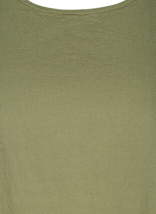 A-linjeformad bomullsklänning utan ärmar, Aloe, Packshot image number 2